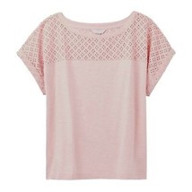 NWT Womens Size 10 Joules Pastel Pink Cassi Eyelet Pure Cotton Jersey Top - $22.53