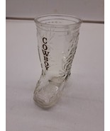 Country Western Cowboy Boot Shaped 6&quot; Tall Glass Beer Mug With Cowboy Word - £13.74 GBP