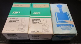 3 Vintage Numbering Machine Stampers Complete Boxed Boorum &amp; Pease + Associated - £27.51 GBP