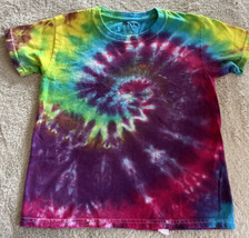 Gildan Kids Purple Pink Blue Green Yellow Tie Dye Short Sleeve Shirt 4T - £6.67 GBP