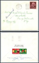 1954 US Cover - Los Angeles, California to Hewlett, New York, Xmas Seal E3 - £2.32 GBP