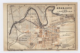 1913 Original Antique City Map Of The Royal Estate Of Aranjuez / Spain - £18.54 GBP