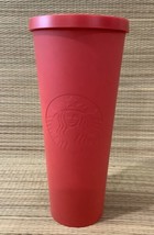 Starbucks Matte Red Tumbler Embossed Mermaid 24oz Soft Touch - $18.04