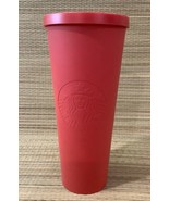 Starbucks Matte Red Tumbler Embossed Mermaid 24oz Soft Touch - £14.42 GBP