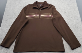 Banana Republic Sweater Mens Large Brown Knit Long Sleeve Quarter Zip Pu... - £15.48 GBP