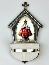 Holy Water Font - The Infant Jesus of Prague/Optional picture, hand-made... - £17.70 GBP