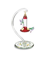 Glass Baron Hummingbirds with Sweet Feeder Handcrafted Glass Figurine - £42.12 GBP