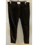 Current Elliott The Stiletto Jet Black Velvet Pants Size 30 Stretch - $21.78