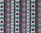 Cotton Southwestern Stripes Aztec Tucson White Fabric Print by Yard D463.63 - $12.95
