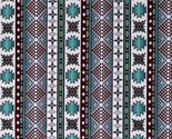 Cotton Southwestern Stripes Aztec Tucson White Fabric Print by Yard D463.63 - $12.95