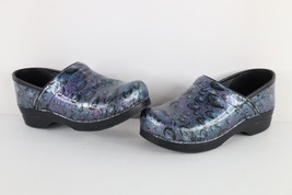 Dansko Womens 10.5 11 EU 41 Distressed Patent Leather Slip On Clogs Mules Shoes - £50.80 GBP