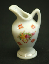 Vintage Mini Ceramic Pitcher Cherry Blossom Design &amp; Gold Trim Shadowbox... - £5.53 GBP