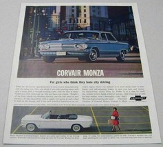 1963 Print Ad Chevy Corvair Monza 4-Door Sedan &amp; Convertible Chevrolet For Girls - £11.01 GBP