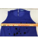 Womens Simply Vera Vera Wang Blue Black Flower Sheer Medium Polyester Bl... - £22.14 GBP
