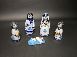 Vintage Tonalá Mexican Pottery Miniature Nativity set 5 piece - $32.43