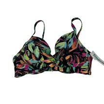 Freshwater Bikini Top Womens L Black Floral Tropical Colorful Underwire ... - £14.72 GBP