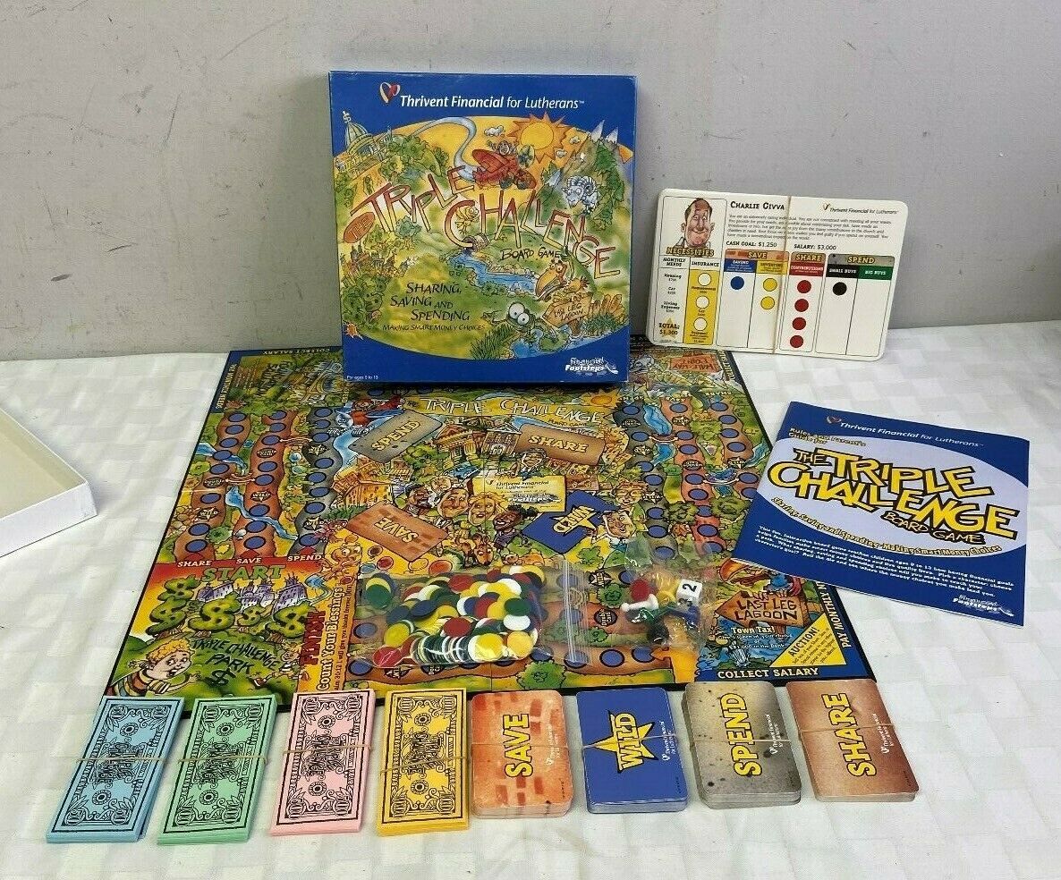 Triple Challenge Board Game Sharing Saving And Spending - $14.49