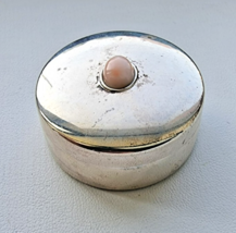 GREEK 925 STERLING SILVER  PILL  BOX  WITH CORAL FROM THE HOUSE OF KANDA... - $2,808.07 MXN