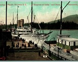 Cpr Steamer Empress Di India Porto Vancouver BC Canada Unp DB Cartolina J10 - £12.23 GBP
