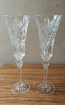 JG Durand Cristal Vincennes Cut Crystal Champagne Flutes Pair 6.25 oz Fr... - $29.99