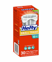 Hefty E20119 4 Gallon Small Flap Tie Trash Bags 30 Count - $13.99