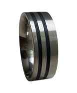 Titanium 8mm ring band  Brushed and Polished Band Size 12 - $27.72