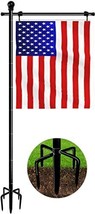 10FT Garden Flag Pole Stand with 5 Prong Base for 3x5 American flags, Adjustable - $61.34