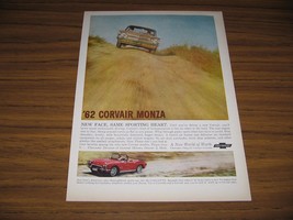 1961 Print Ad 1962 Chevrolet Corvair Monza &amp; Chevy Corvette Sting Ray - $12.83