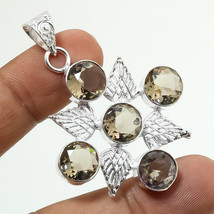 Smoky Quartz Faceted Handmade Fashion Ethnic Gift Pendant Jewelry 2.30&quot; SA 6375 - £5.18 GBP
