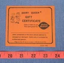 Vintage Dairy Queen Gift Certificate 1972 Dennis The Menace dq - £29.16 GBP
