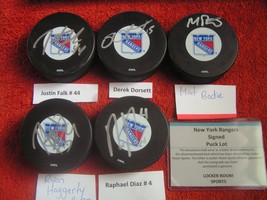 NHL New York Rangers Signed Autograph Puck W/ COA Lot Of 5 X 14.95 Total $74.75 - $74.20