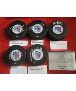 NHL New York Rangers Signed Autograph Puck W/ COA Lot Of 5 X 14.95 Total... - £58.01 GBP