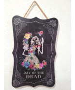 Halloween Day of the Dead Couple Dia De Los Muertos Wall Sign 18.25&quot; x 1... - £17.39 GBP