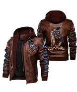 Titans Tennessee Leather Bomber Hoodie Full-Zip Fan Jacket - $153.55 CAD+