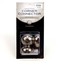 Cambria Premier 1 1/8&quot; Curtain Rod Corner Connectors Set Of 2 Graphite - $9.86