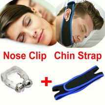 Magnetic Sleeping Aid Apnea Anti Snore Stop Snoring Nose Clip and Chin Strap - £6.01 GBP