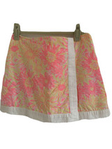 Lilly Pulitzer skort shorts skirt Pink Yellow white flower print  SZ 0  - £27.36 GBP