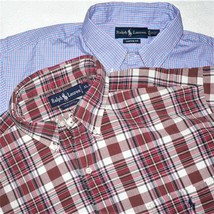 Ralph Lauren ~ Two Men&#39;s Shirts Xl / 17.5 ~ Excellent ~ Long Sleeve Plaid Check - £24.79 GBP