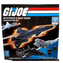 GI Joe Skystriker &amp; Cobra Night Raven Planes with figures GI Joe Constru... - $28.95