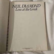 1977 Neil Diamond Love At The Greek Espiral Peine Songbook Ver Completo Lista - £9.69 GBP