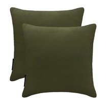 The HomeCentric Luxury Throw Pillow Covers Solid Set of 2- Dark Olive Gr... - $22.60+