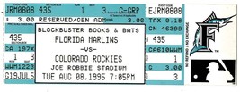 Aug 8 1995 Colorado Rockies Florida Marlins Ticket Andre Dawson Larry Walker - £15.57 GBP