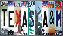 Texas A&amp;M Strip Art Novelty Mini Metal License Plate Tag - £11.75 GBP