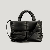 Green Designer quilted puff tote bag Women Space Down Feather Padded Space Cotto - £145.93 GBP