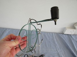 Vintage Wall Light Fixture Shabby Metal Wire Painted - £15.65 GBP