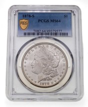 1878-S $1 Silver Morgan Dollar Graded by PCGS as MS64 - £275.95 GBP