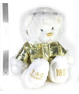 FAO Schwarz 160th Anniv. Plush White Teddy Bear w/ Metalic Gold Zipper Coat - $18.48