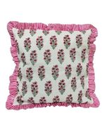Pink Ruffle Throw Pillow Cover for Couch-20x20 Inch Cotton Stripe Cushio... - €45,00 EUR