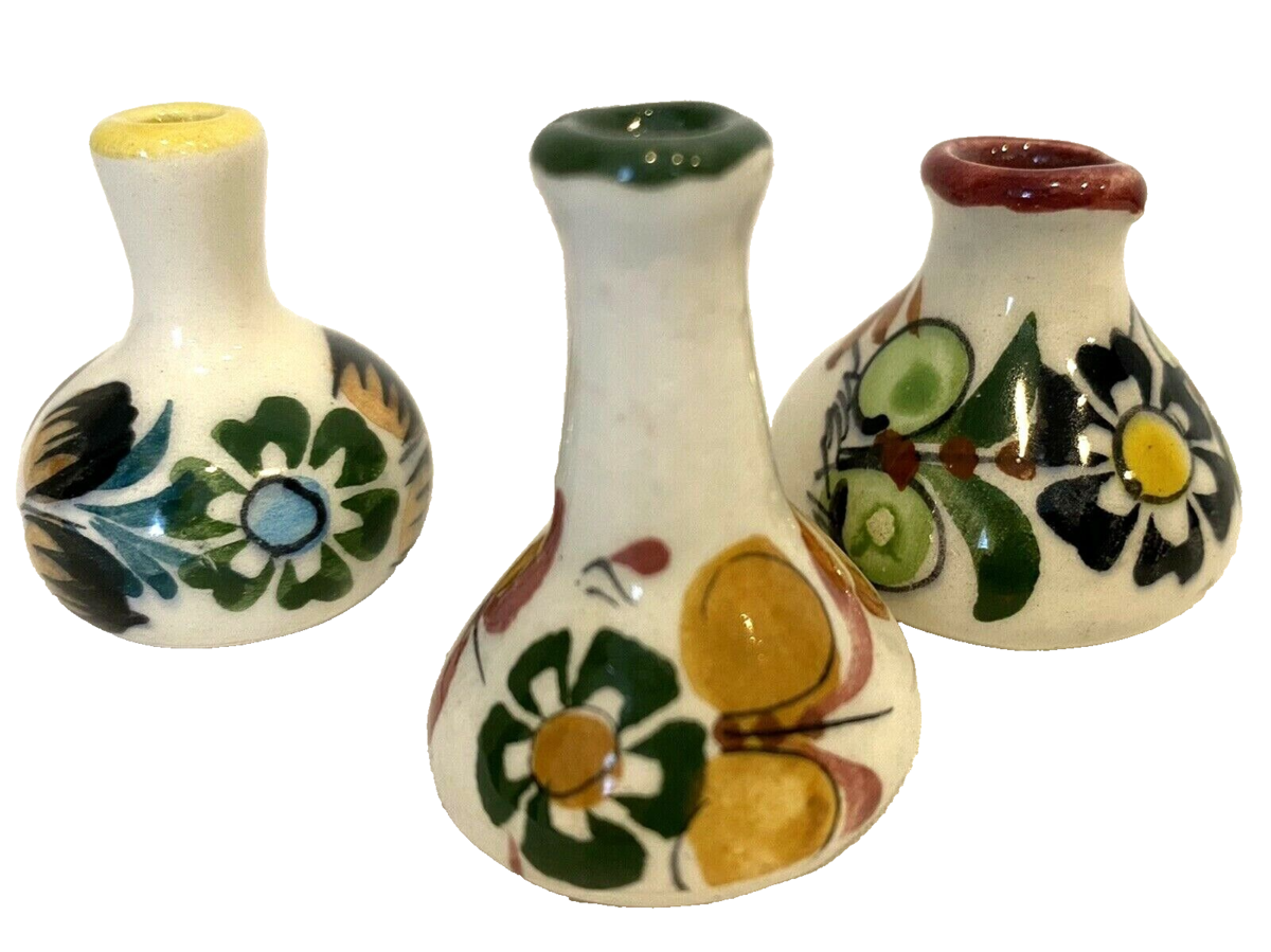 Set of 3 Miniature Mexican Pottery Vases - $18.99