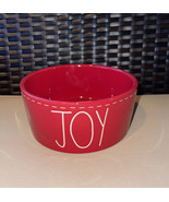 RAE DUNN JOY Red &amp; White LL Ceramic Pet Dog Cat Christmas 6&quot; Bowl Dish New - $17.99